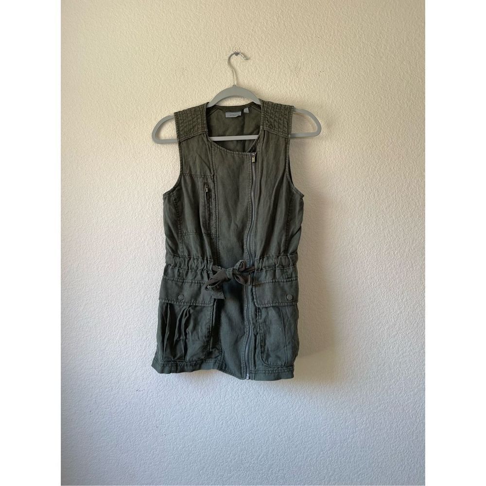 Athleta 100% linen utility safari vest size‎ xs